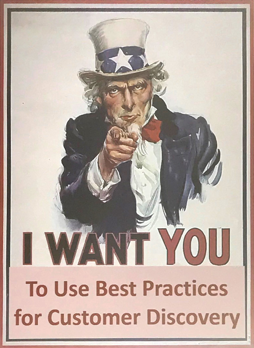 I want you to use best practices for customer discovery.